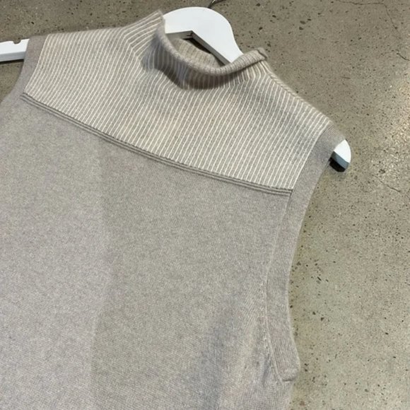 DUFFY Agate and Ice White Two-Tone Ribbed Cashmere Top - Picture 3 of 8